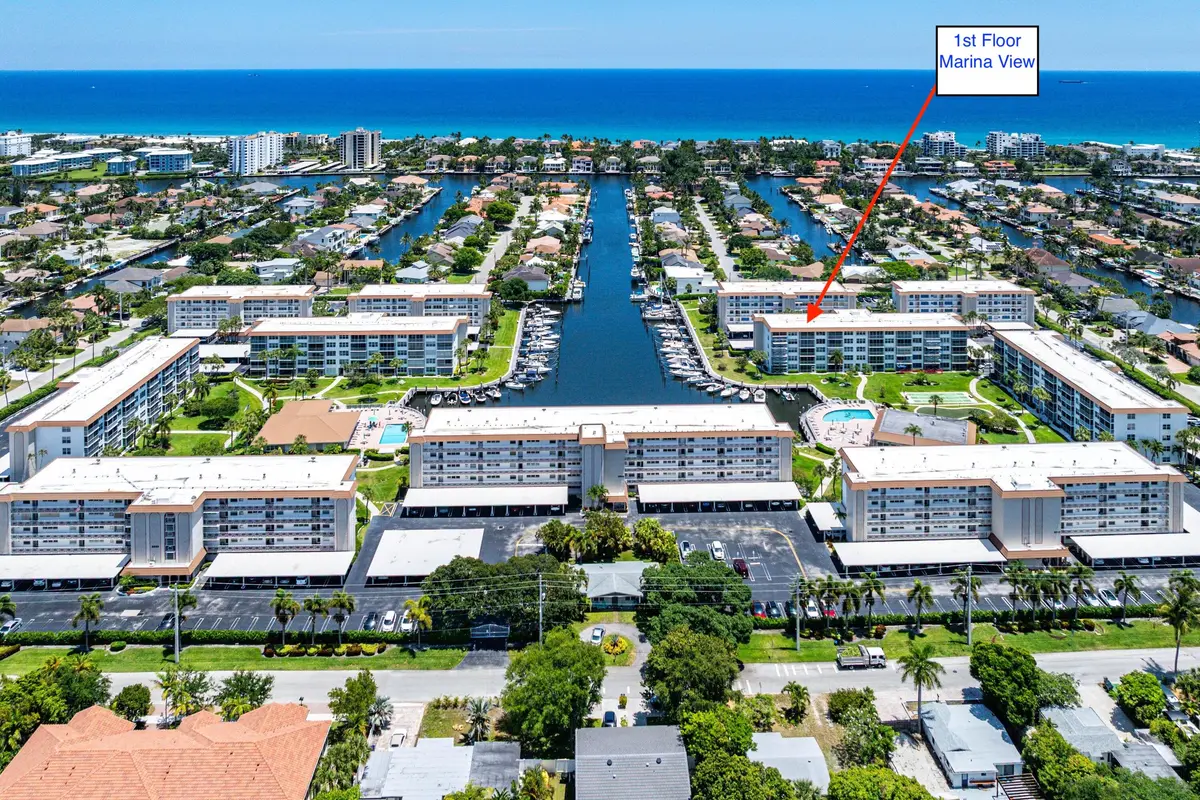 Unit #153 aerial at 911 Gardenia Drive 153, Delray Beach