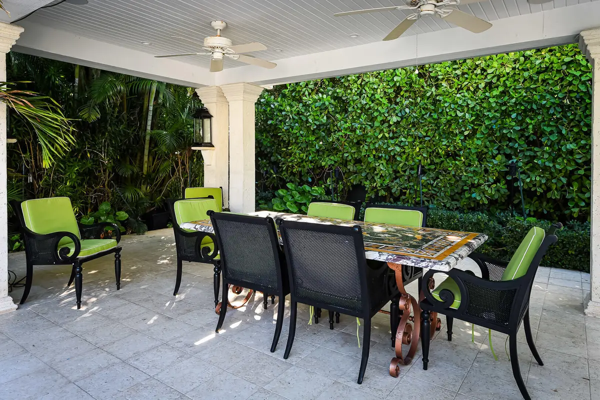 Covered cabana at 202 Coral Lane, Palm Beach