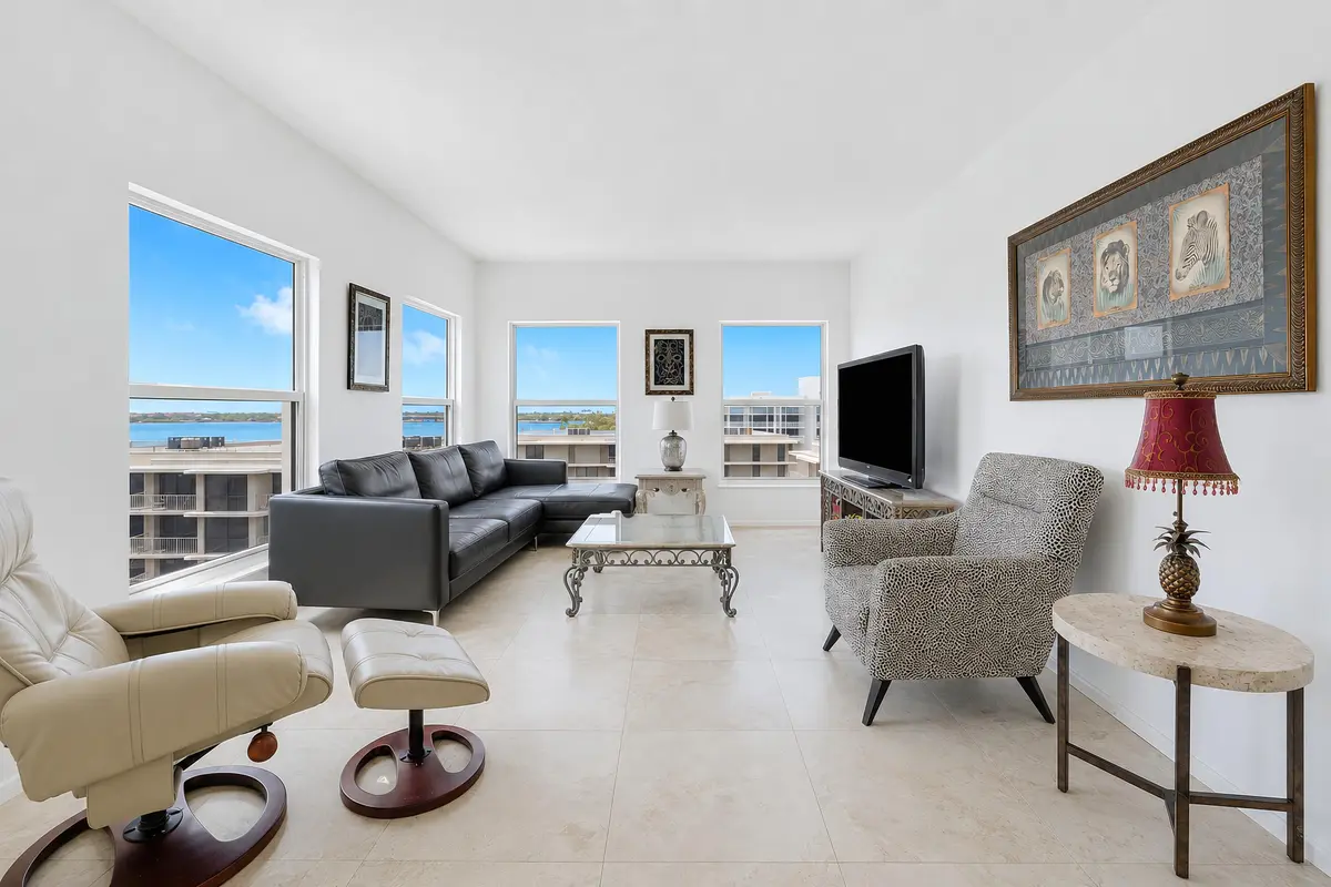 Living Room w/ Intracoastal Views at 3230 S Ocean Boulevard D-607, Palm Beach