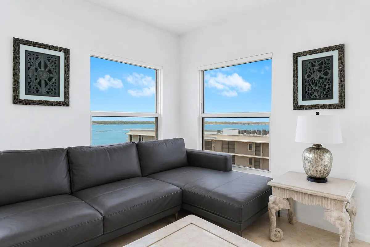 Intracoastal Views from Living Room at 3230 S Ocean Boulevard D-607, Palm Beach