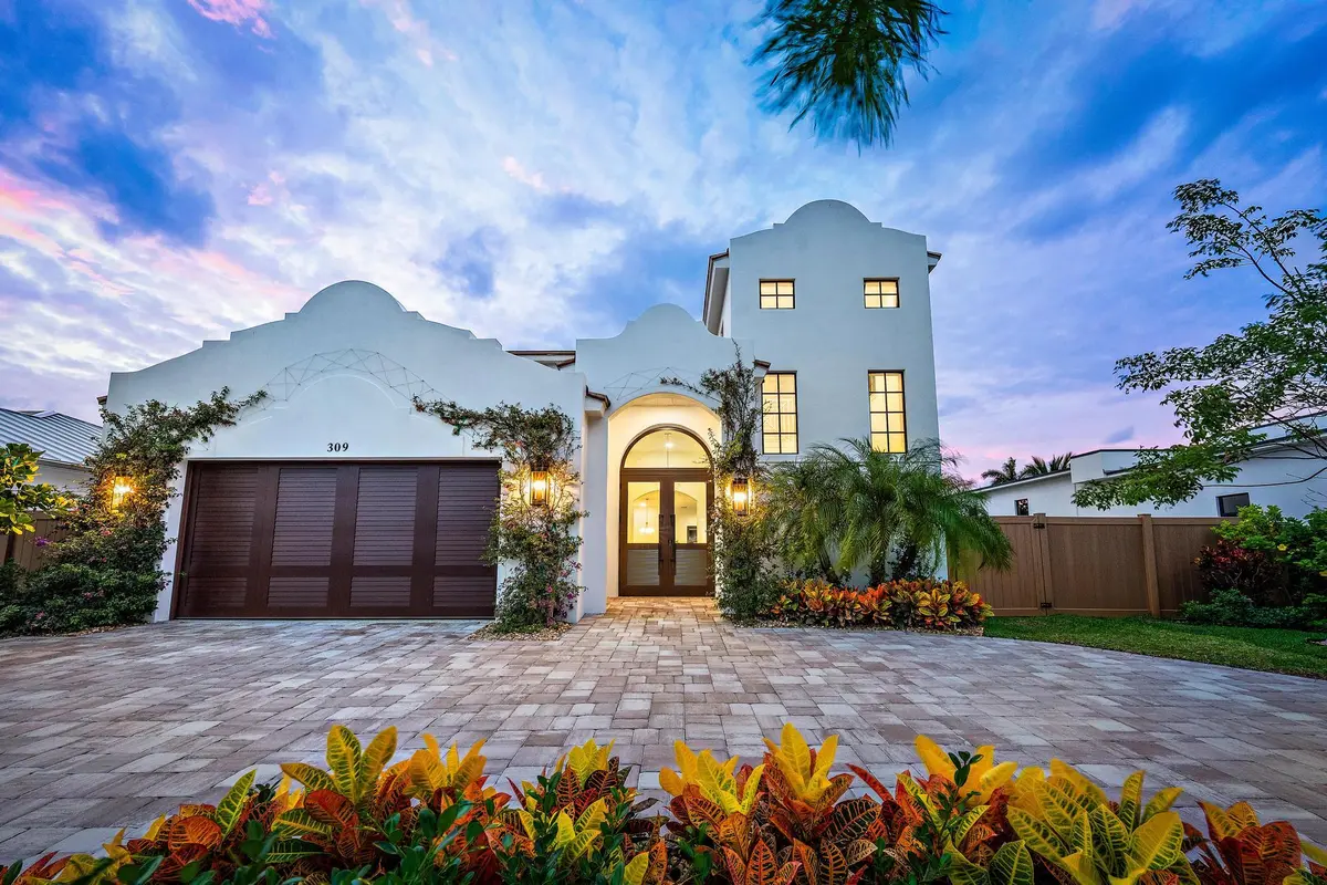 Front Elevation at 309 Cascade Lane, Palm Beach Shores