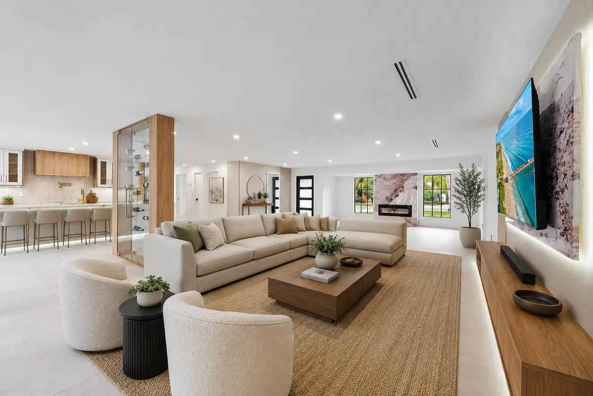 Living Room Rendition at 391 W Riverside Drive, Tequesta