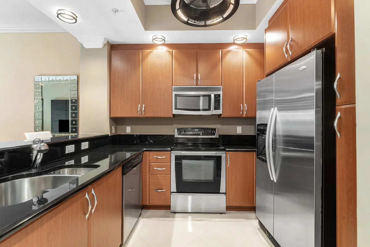 Kitchen w/ Ample Cabinet Space at 701 S Olive Avenue 609, West Palm Beach