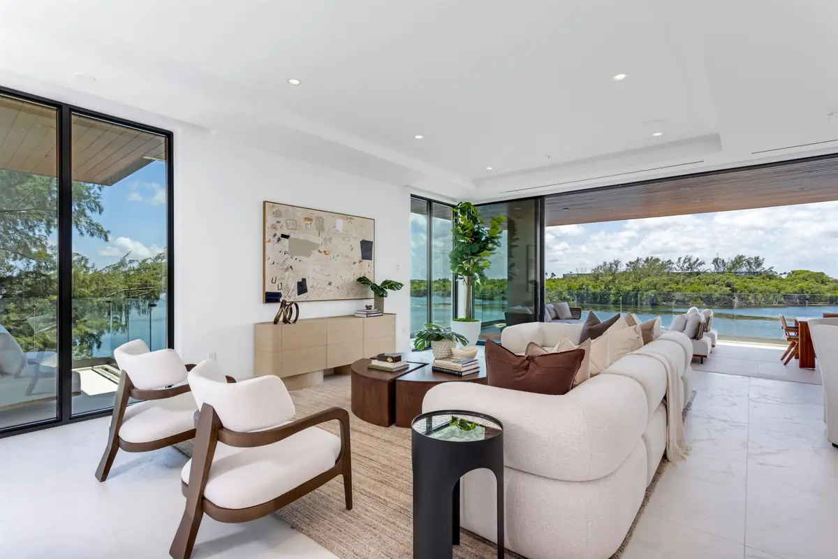 WATERVIEW LIVING ROOM at 900 Lago Mar Lane Penthouse, Boca Raton