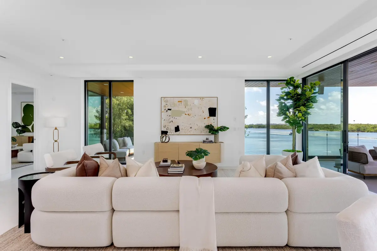 WATERVIEW LIVING ROOM at 900 Lago Mar Lane Penthouse, Boca Raton