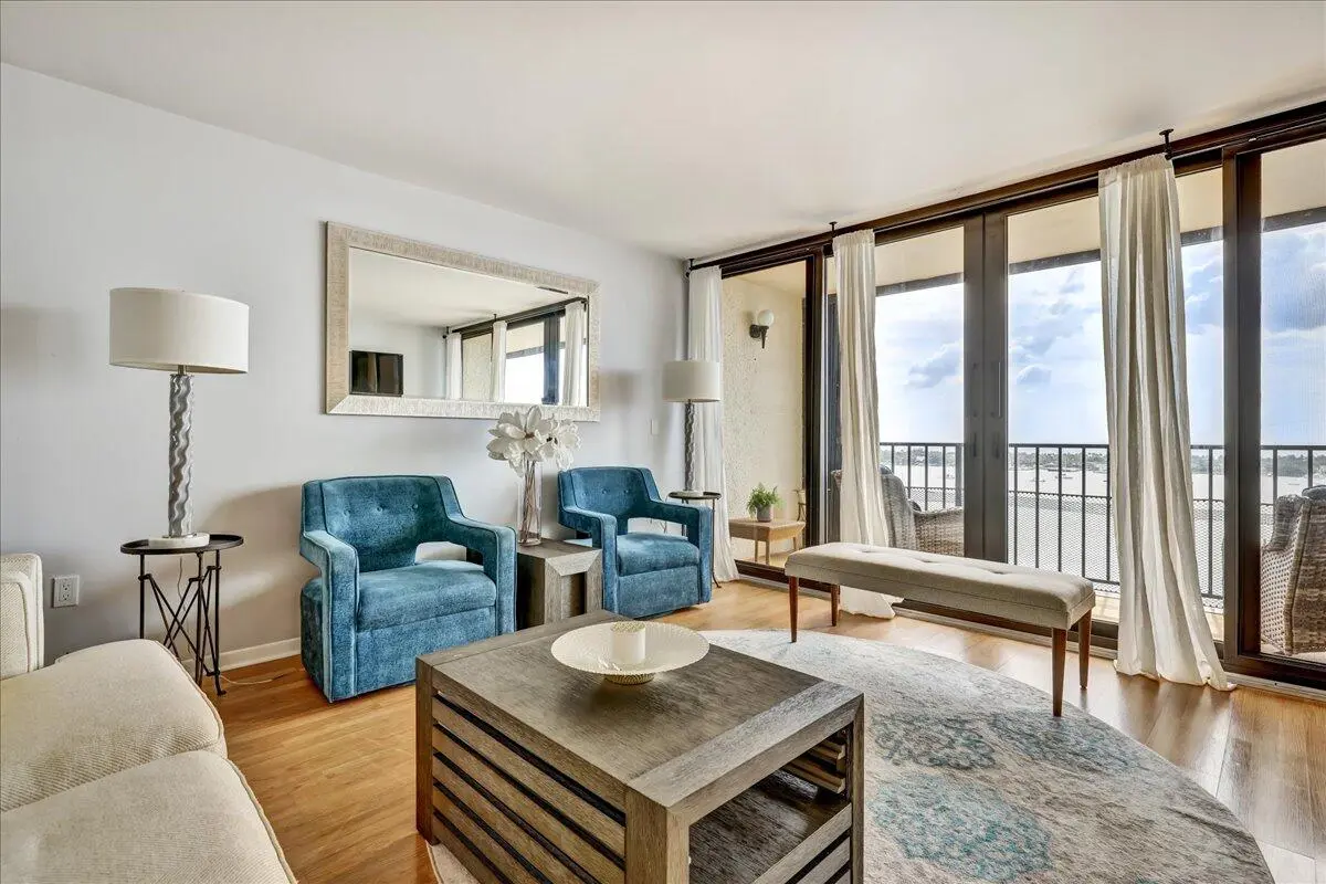 Living room at 5600 N Flagler Drive Unit 1608, West Palm Beach