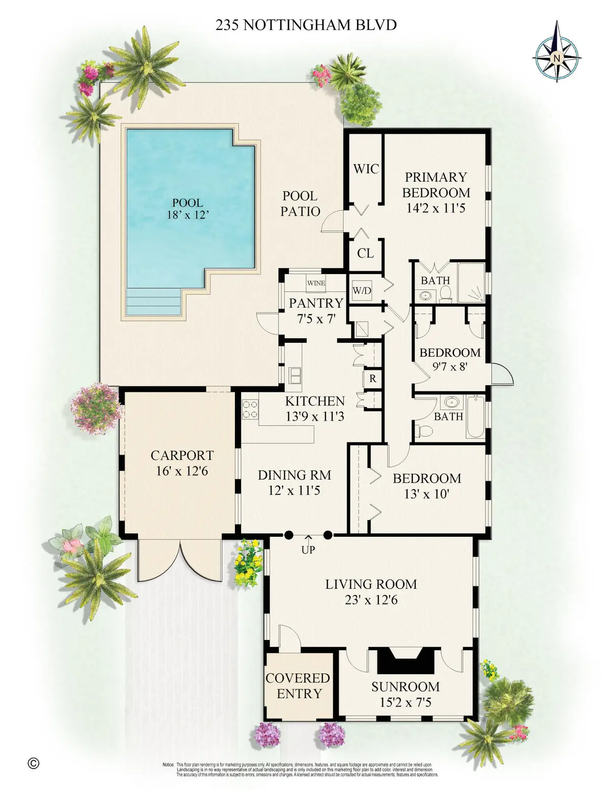 Floor Plan at 235 Nottingham Boulevard, West Palm Beach