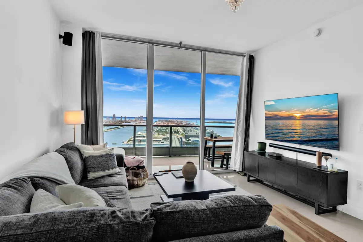 Living Room at 900 Biscayne Boulevard 4703, Miami