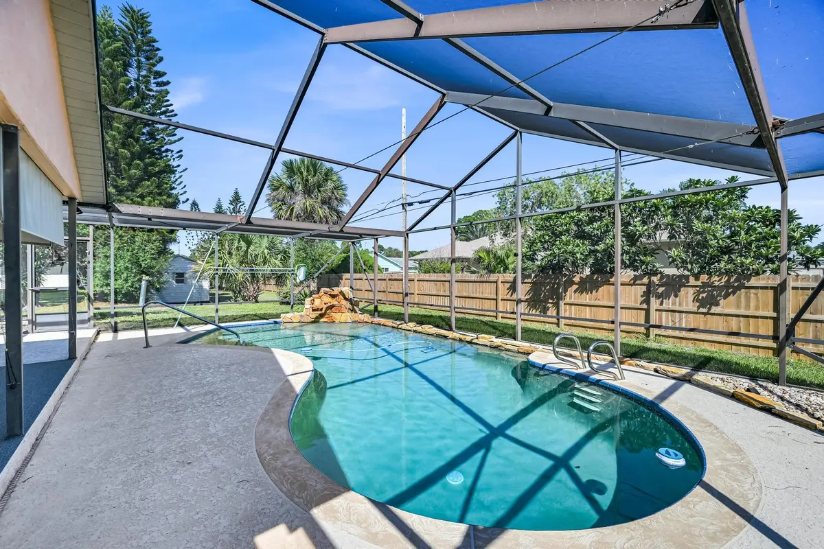 Screened in pool area at 650 Helicon Terrace, Sebastian