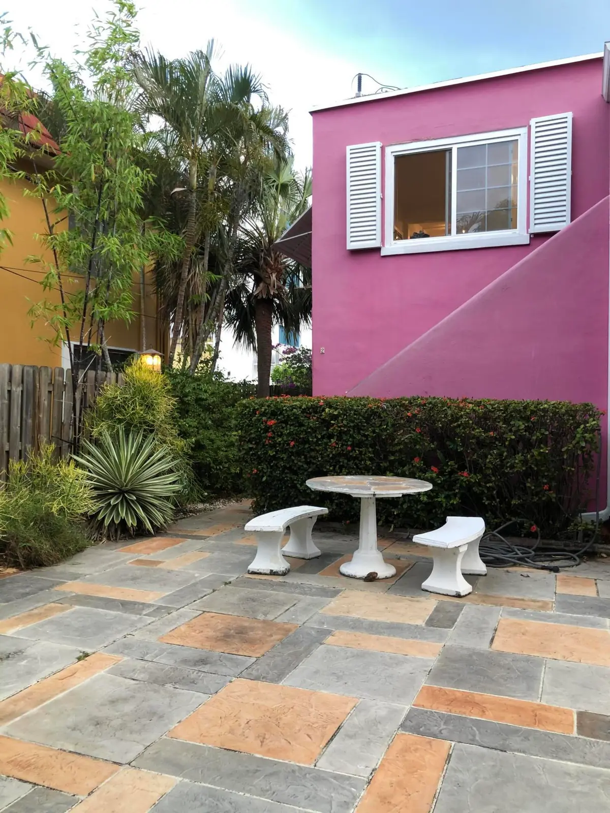Front garden patio at 12 S Ocean Breeze #2, Lake Worth Beach