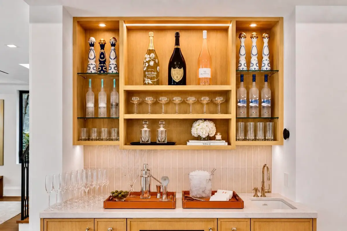 Wet Bar - Virtually Staged at 317 Greymon Drive, West Palm Beach