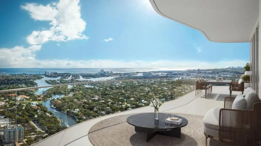 Andare Residence Balcony View at 521 E Las Olas Boulevard 1203, Fort Lauderdale
