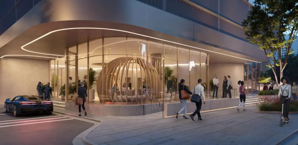 Andare Lobby Elevation at 521 E Las Olas Boulevard 2002, Fort Lauderdale