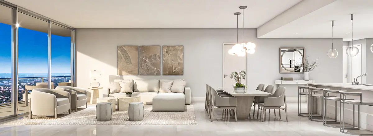 A.06 Living Area Total Rendering at 220 Lake Shore Drive 1111, Lake Park