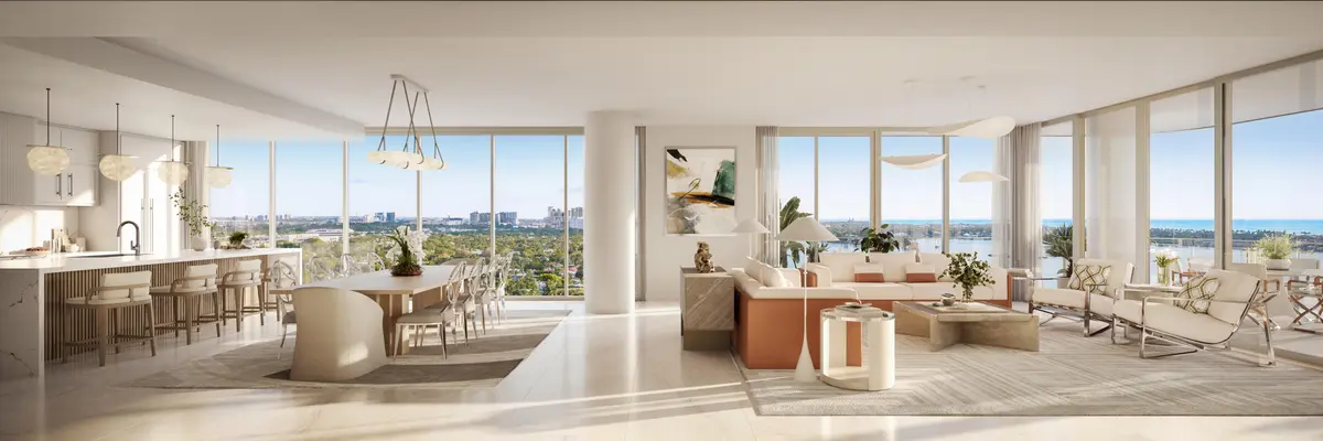 Residence A - Great Room at 3773 S Flagler Drive 701, West Palm Beach