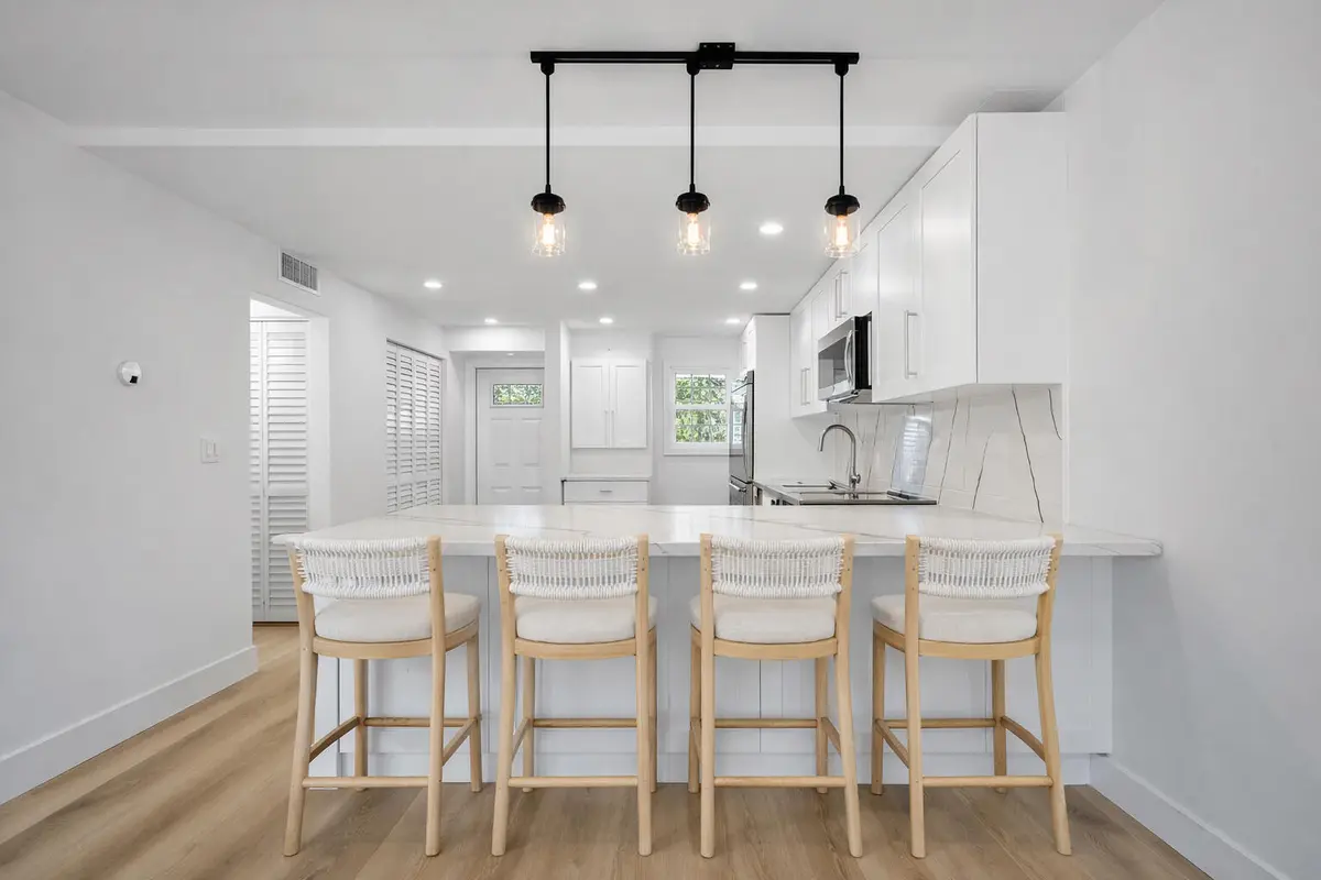 Staged Kitchen at 750 NE Spanish River Boulevard 1090, Boca Raton