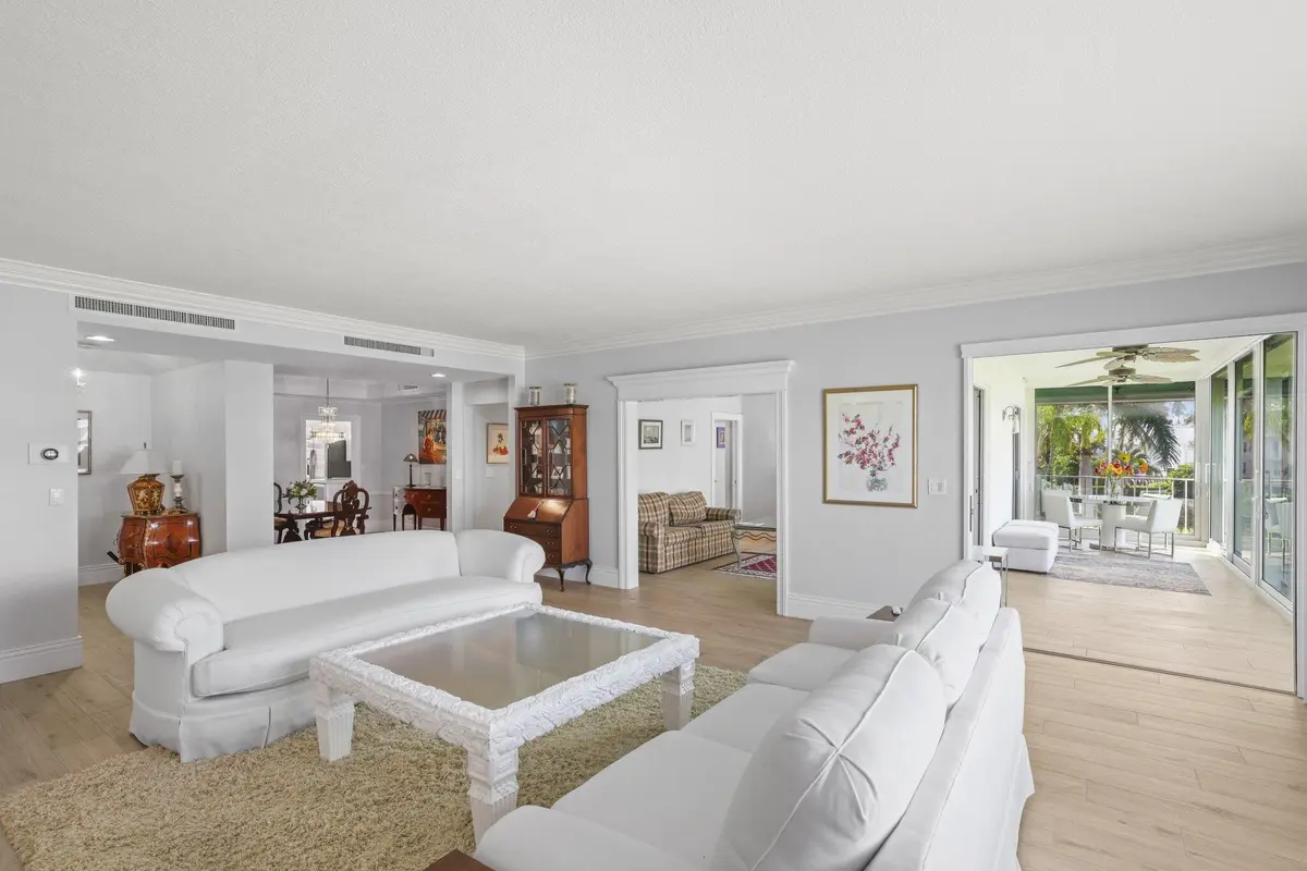 Living Area and enclosed balcony at 2150 S Ocean Boulevard 3c, Delray Beach