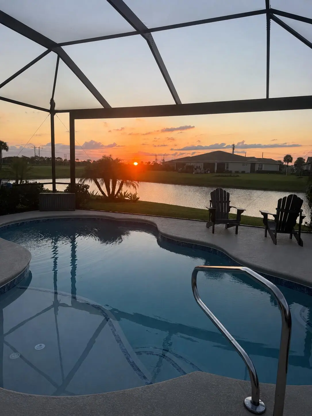Sunset Over Patio at 25020 SW Alberti Way, Port St. Lucie