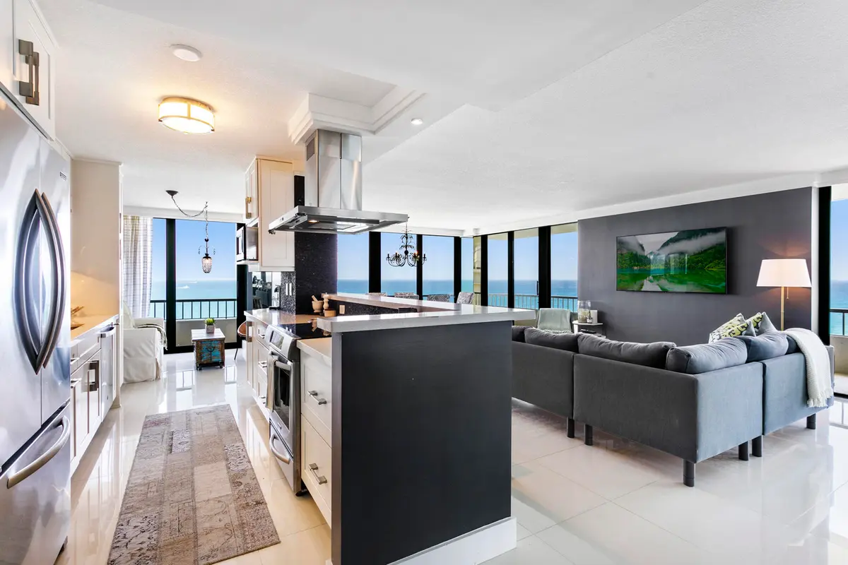 Kitchen-Living room open floor plan at 5510 N Ocean Drive 12a, Singer Island