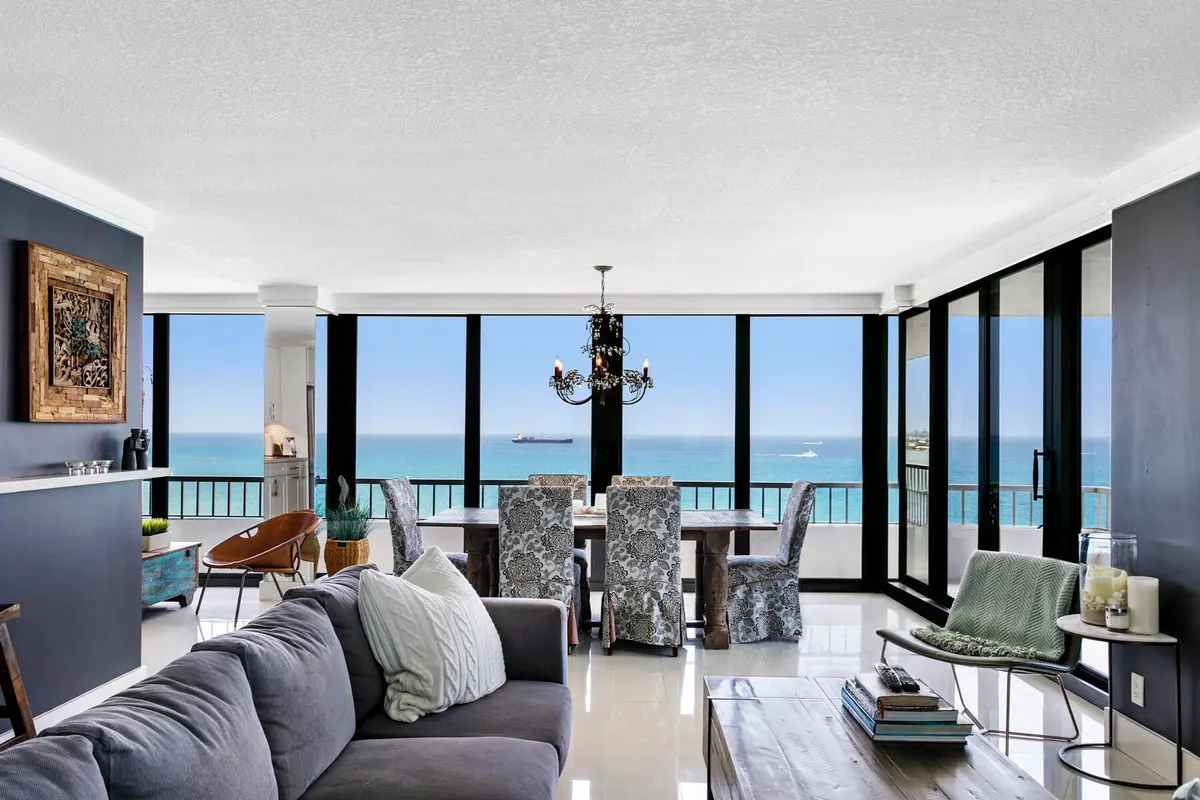 Living-dining room at 5510 N Ocean Drive 12a, Singer Island