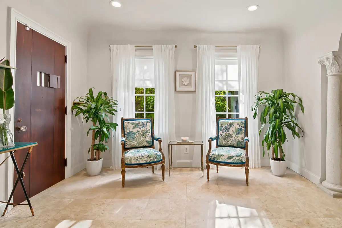 Gracious front entry at 235 Nottingham Boulevard, West Palm Beach