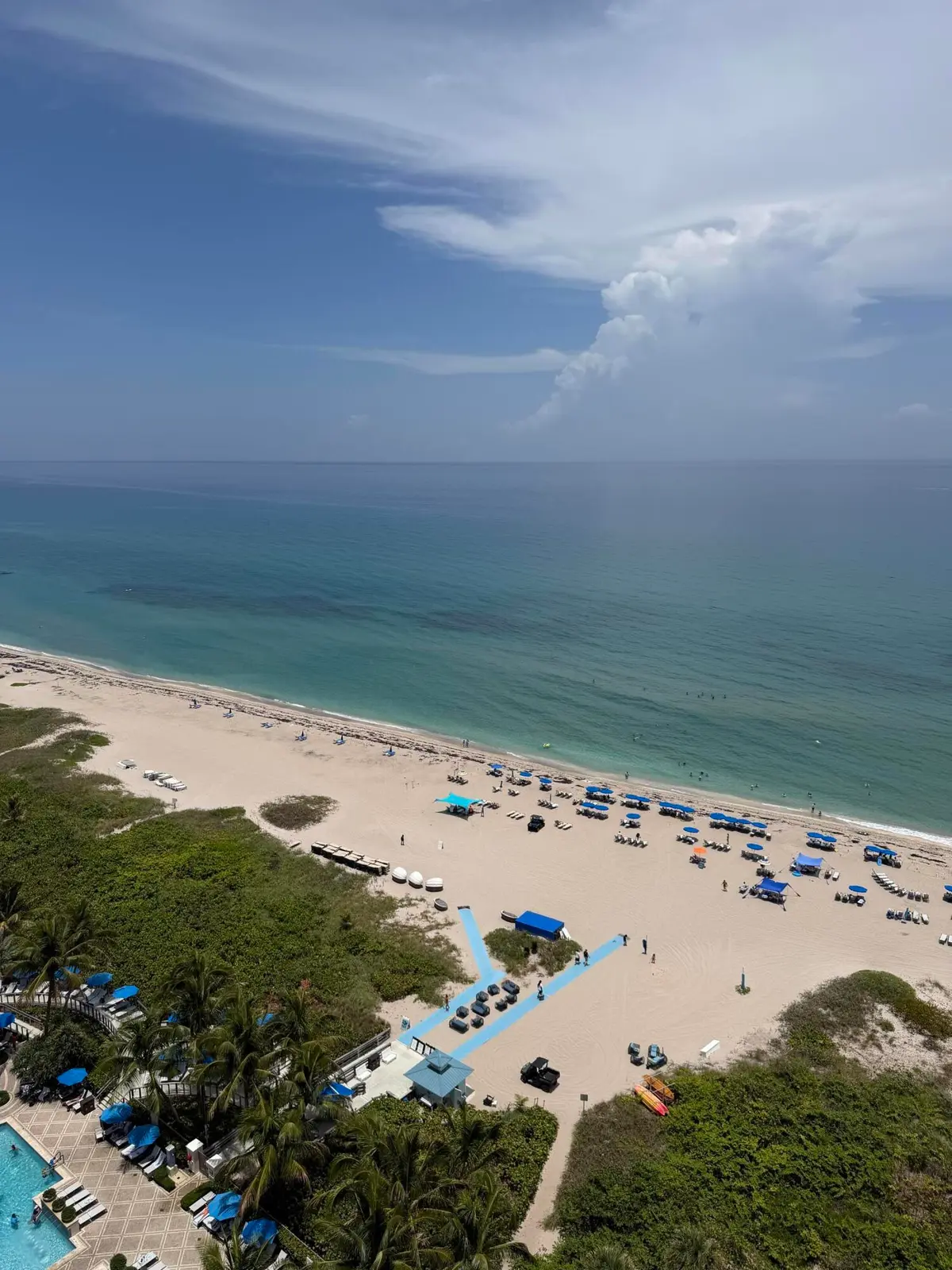 View from your balcony at 3100 N Ocean Drive H1801, Singer Island