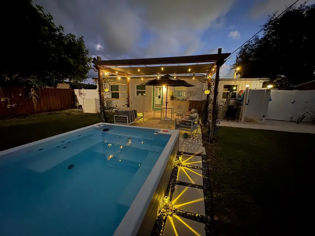 Kee Backyard Nightime at 127 SW 10th Avenue, Boynton Beach