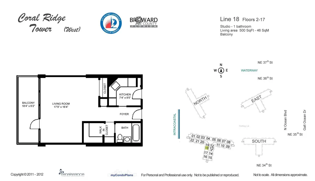 Floor Plan 718 at 3233 NE 34th Street 718, Fort Lauderdale