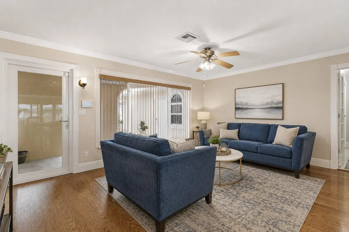 Living Room Staged at 2070 NE 63rd Street, Fort Lauderdale