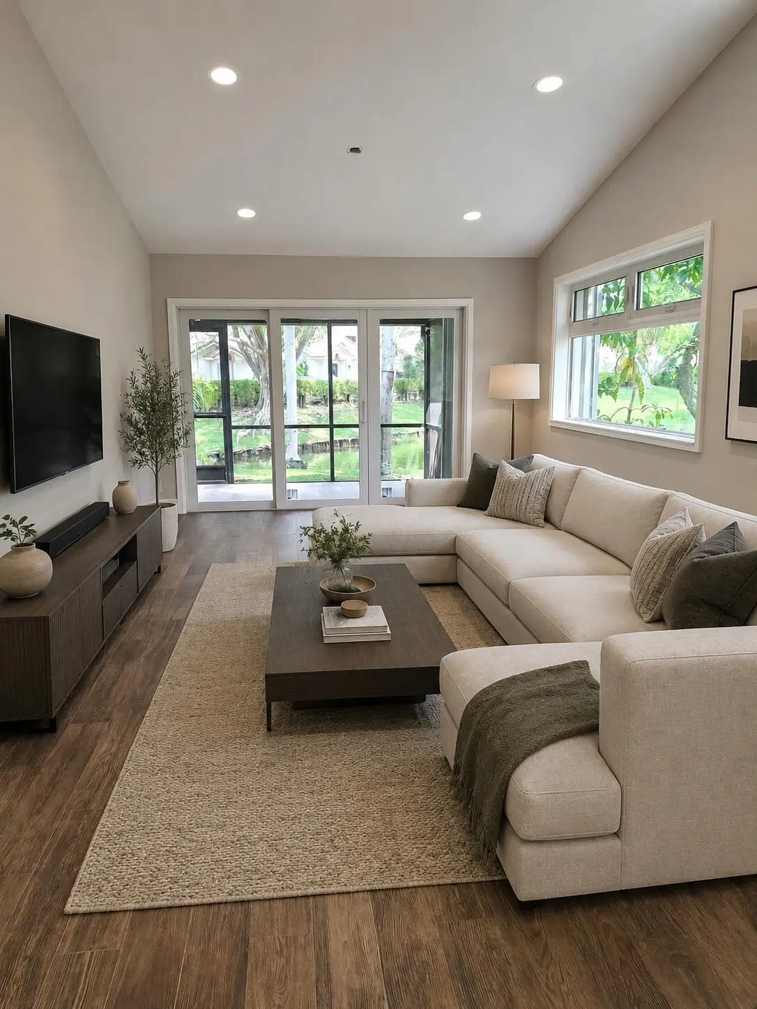 Great Room - Virtually Staged at 7400 Pinewalk Drive, Margate