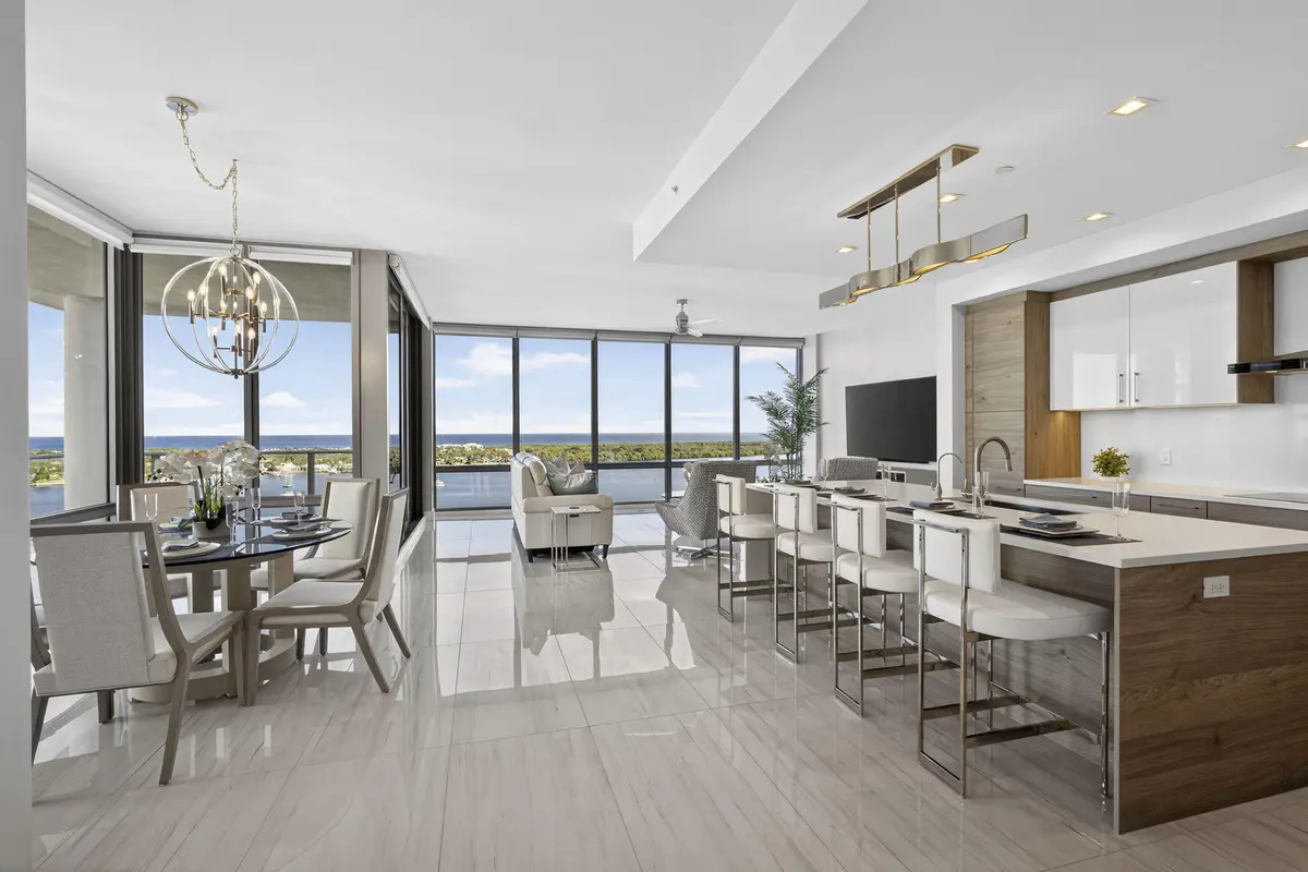 LIVING KITCHEN DINING at 3 Water Club Way 1801, North Palm Beach
