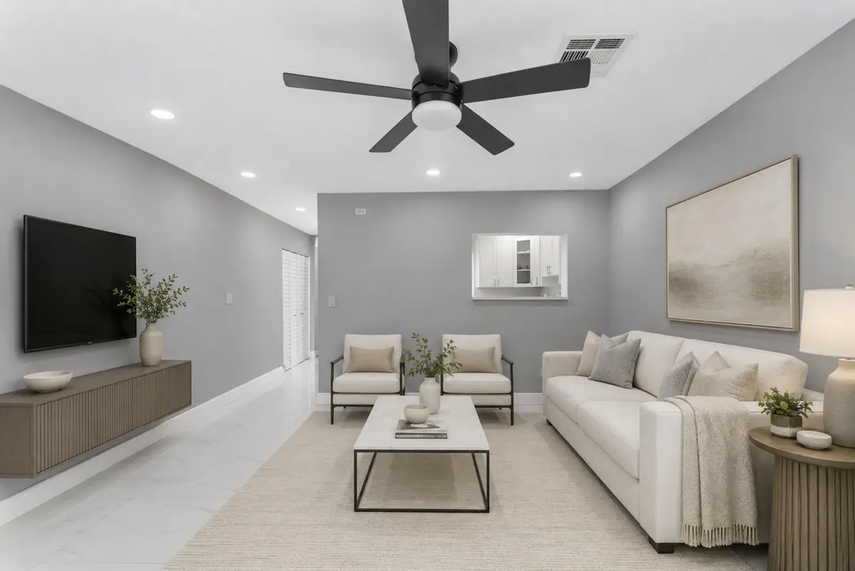 Staged Living Area at 6501 SW 15th Court, North Lauderdale