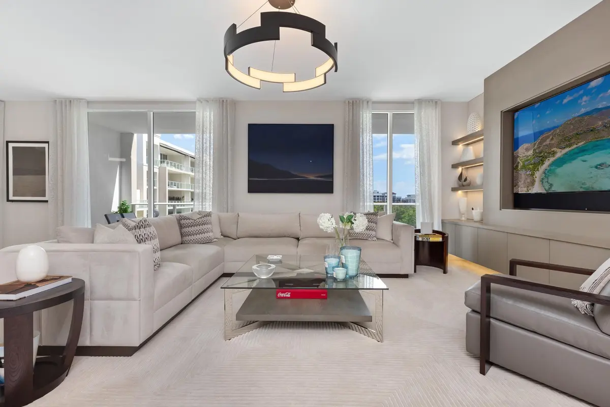 Living Room at 210 SE Mizner Boulevard 703, Boca Raton
