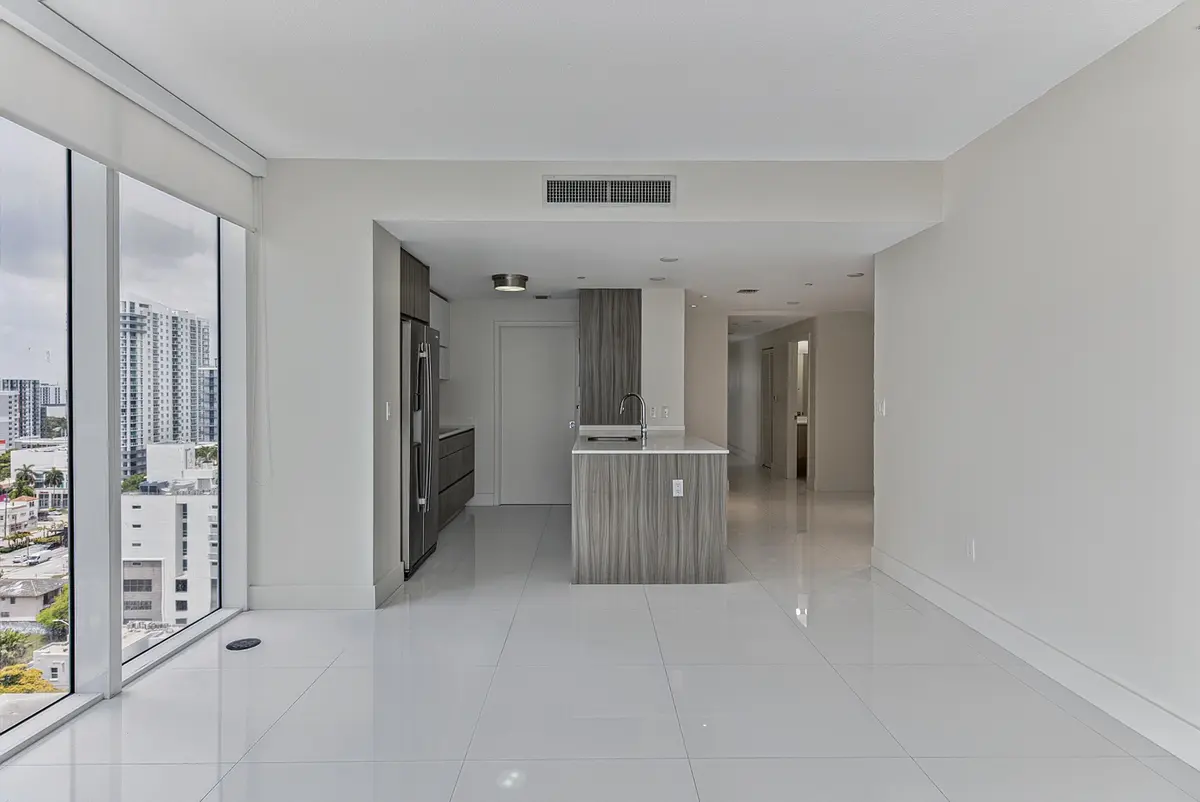 Liv Rm Looking at Dining Area & Kitchen at 600 NE 27th Street 1605, Miami