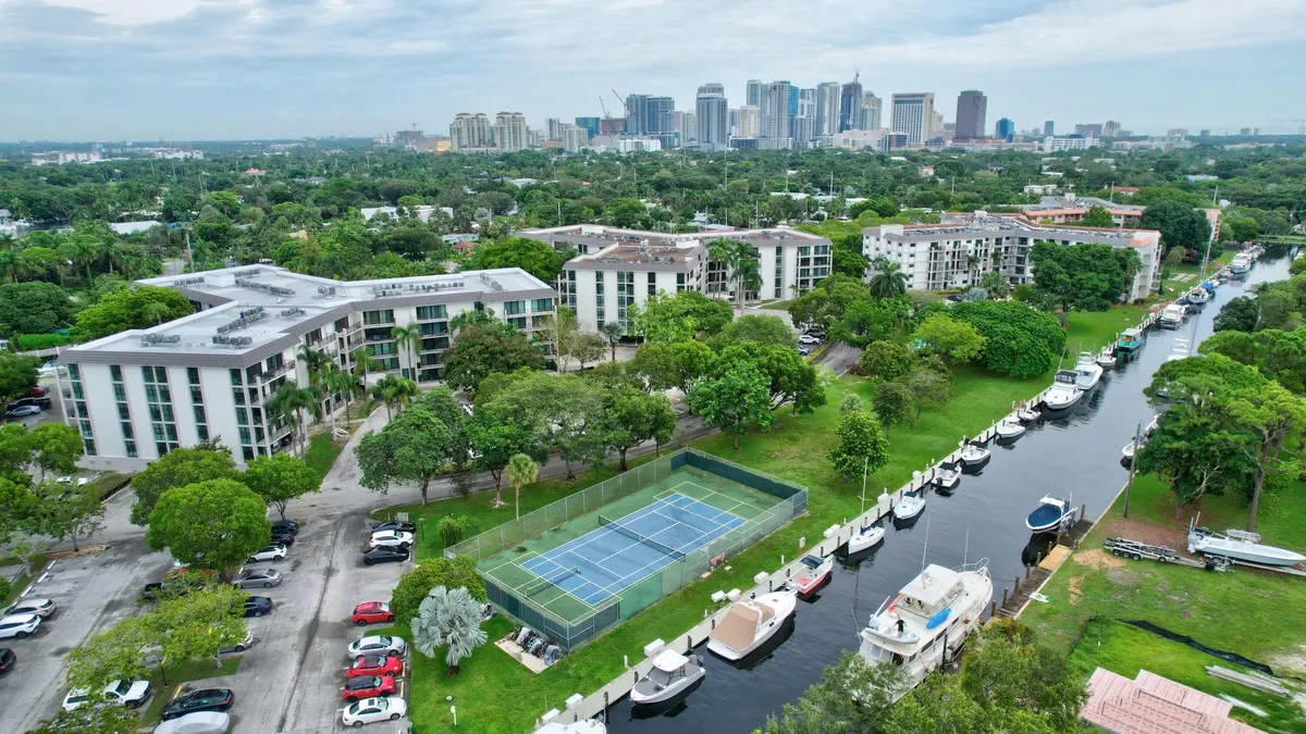 River Reach Aerial View looking East at 1101 River Reach Drive 415, Fort Lauderdale