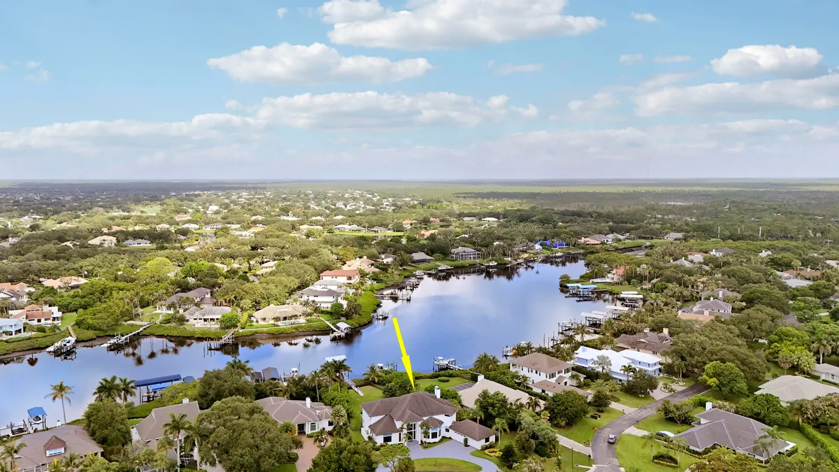 Aerial View on River at 18411 SE Lakeside Drive, Jupiter