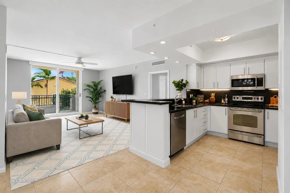Virtually Staged Living Area at 403 S Sapodilla Avenue 307, West Palm Beach
