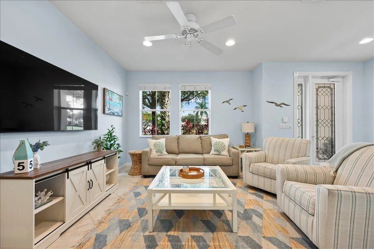 Sunny Living Room with Garden Views at 1346 S Jeaga Drive, Jupiter