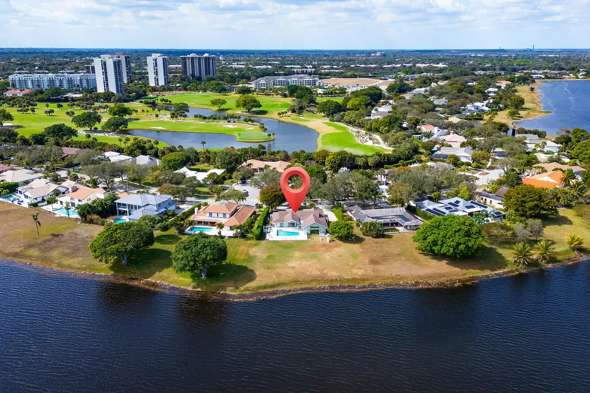 Aerial Looking West at 2308 Embassy Drive, West Palm Beach