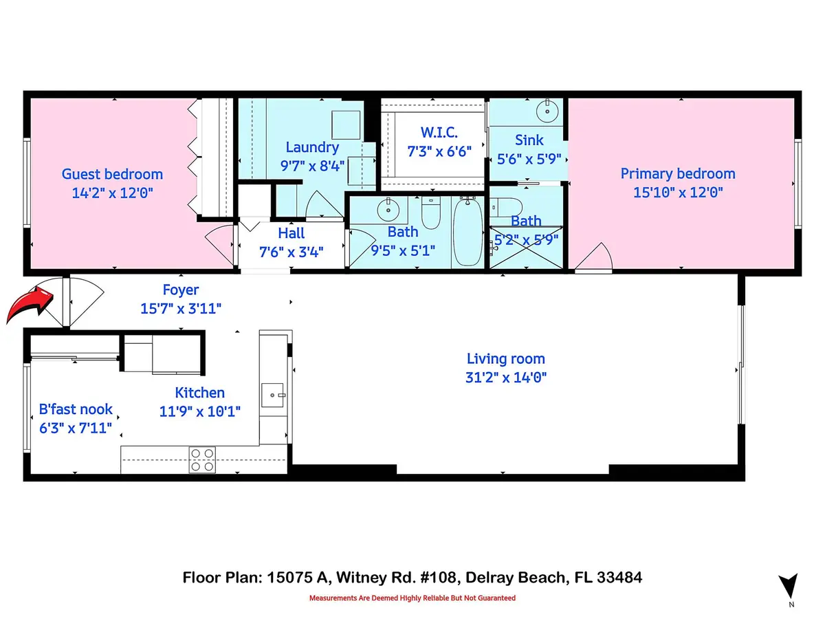2 Floor Plan at 15075 Witney Road 108, Delray Beach