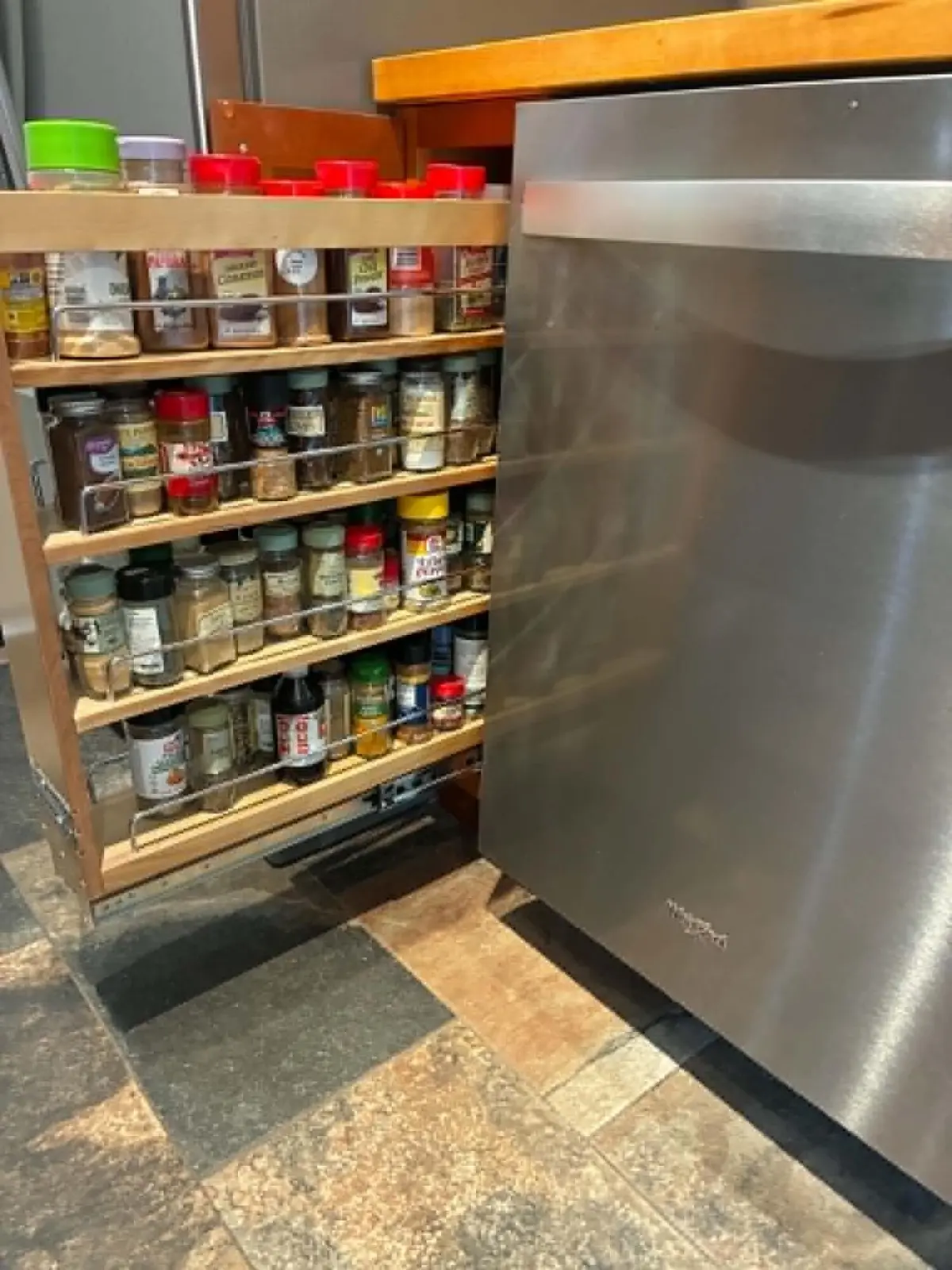 Built-In Spice Rack at 6287 N Mirror Lake Drive, Sebastian