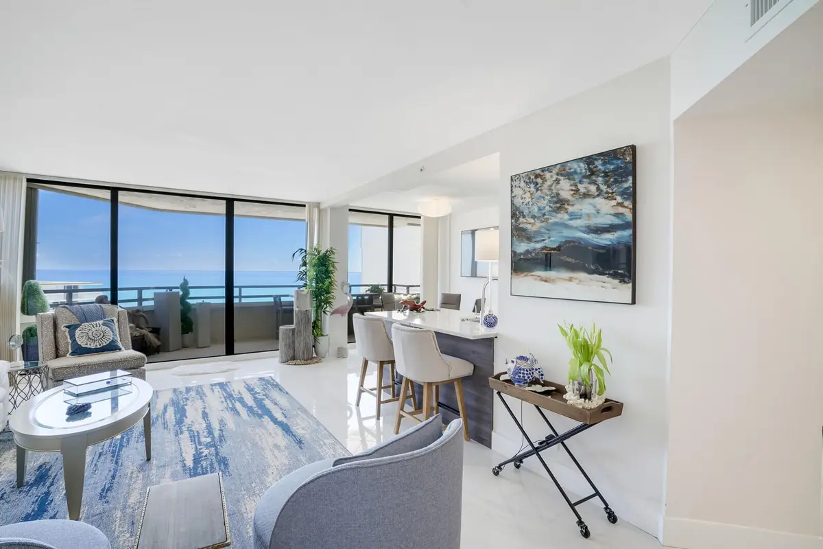 Family Room at 3560 S Ocean Boulevard PH-4, South Palm Beach
