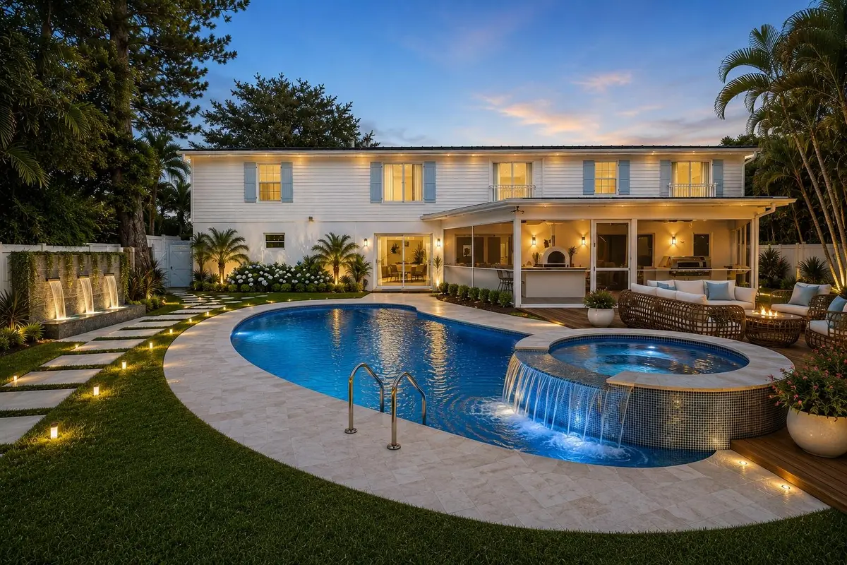 VIRTUAL RENDER BACKYARD-342 FairWay at 342 N FAIRWAY, Tequesta