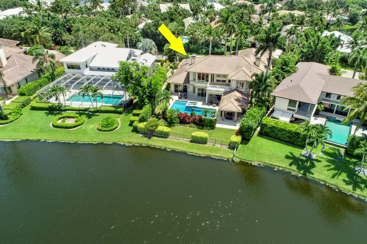 Aerial Rear Lake view at 114 Sota Drive, Jupiter