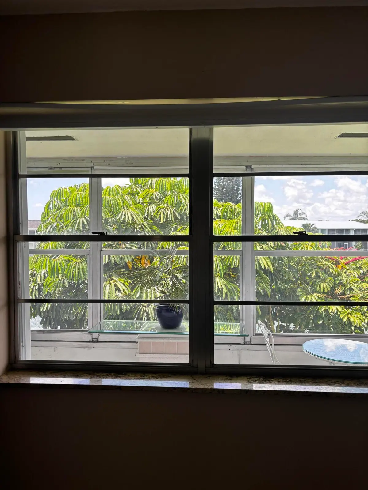 VIEW FROM BEDROOM at 13 CHATHAM A, West Palm Beach