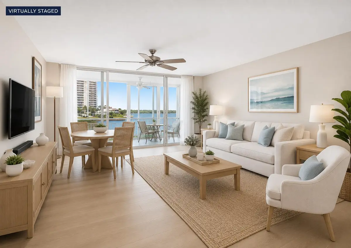Living Room - Virtually Re-Imagined at 36 Yacht Club Drive 307, North Palm Beach