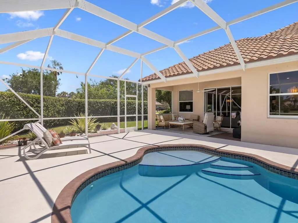 Covered Lanai Patio at 6000 Venetto Way, Vero Beach