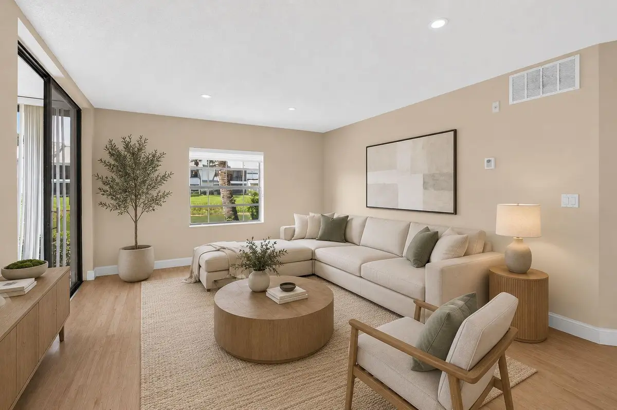 Virtually Staged Living Room at 5418 Firenze Drive C, Boynton Beach