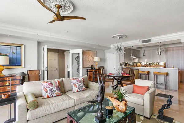 Living Room at 100 S Birch Road 1103f, Fort Lauderdale