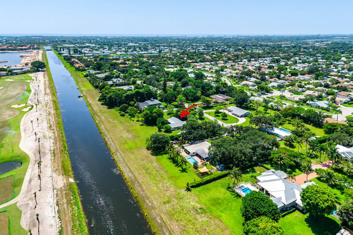 Aerial Canal View at 3725 Lone Pine Road, Delray Beach